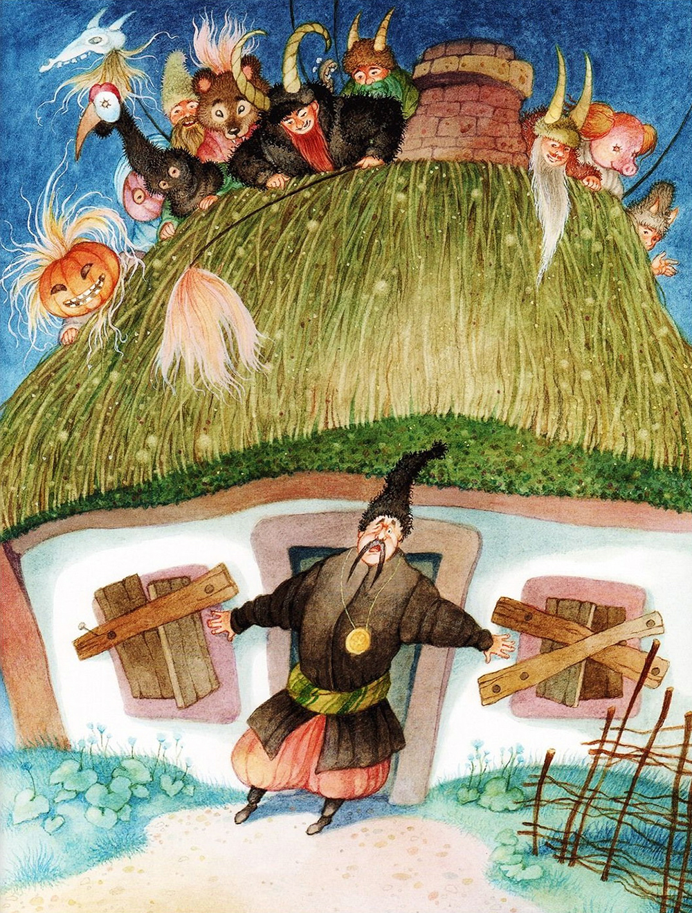 Гоголь ночь перед Рождеством художник-иллюстратор Ольга Ионайтис.