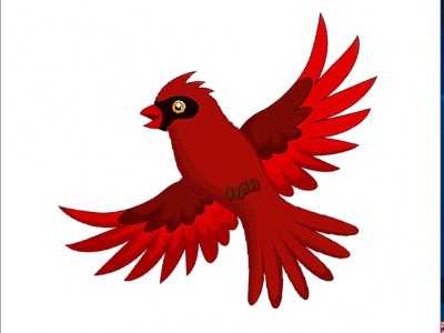 Птица красная