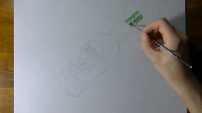 Невероятный 3д рисунок бутылки