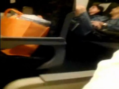 In China the train foreigners put his foot on the passenger's head also rampant