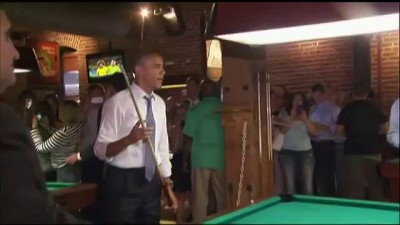 Raw: Obama Shoots Pool in Denver