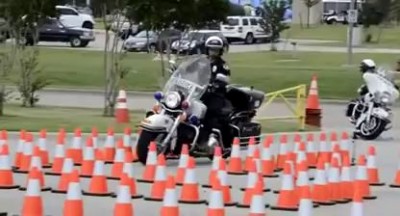 Police Officer Owns Motorcycle Skill Course