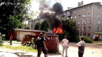 Пожар и взрыв в гараже в Иваново