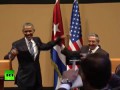 No hugs for Obama: Awkward moment with Castro at Havana presser