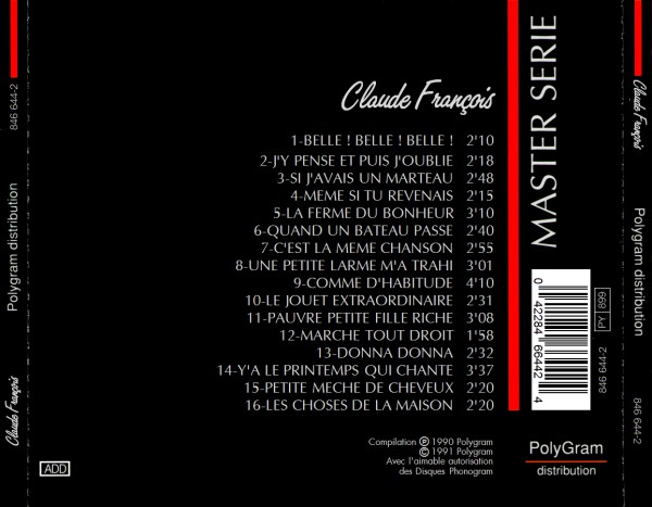 Claude Francois VOL 1 back