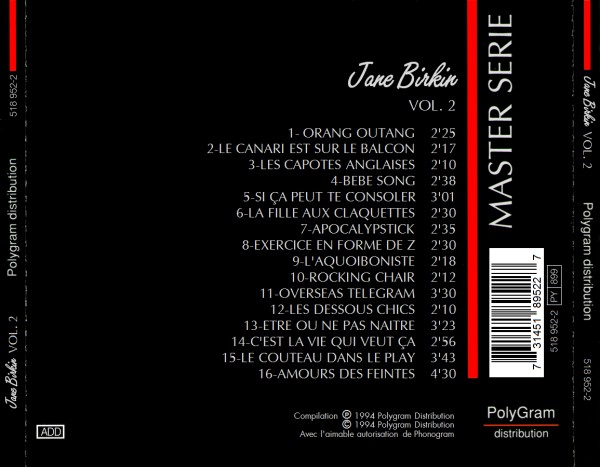 Jane Birkin VOL 2 back