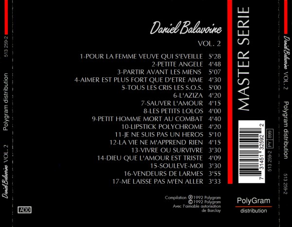 Daniel Balavoine VOL 2 back