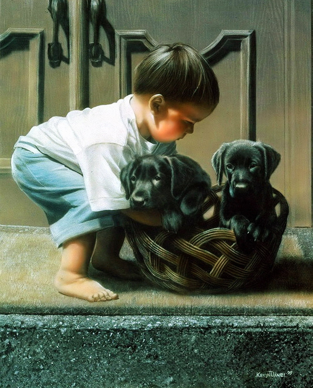 Американский художник Кевин Дэниел,собаки