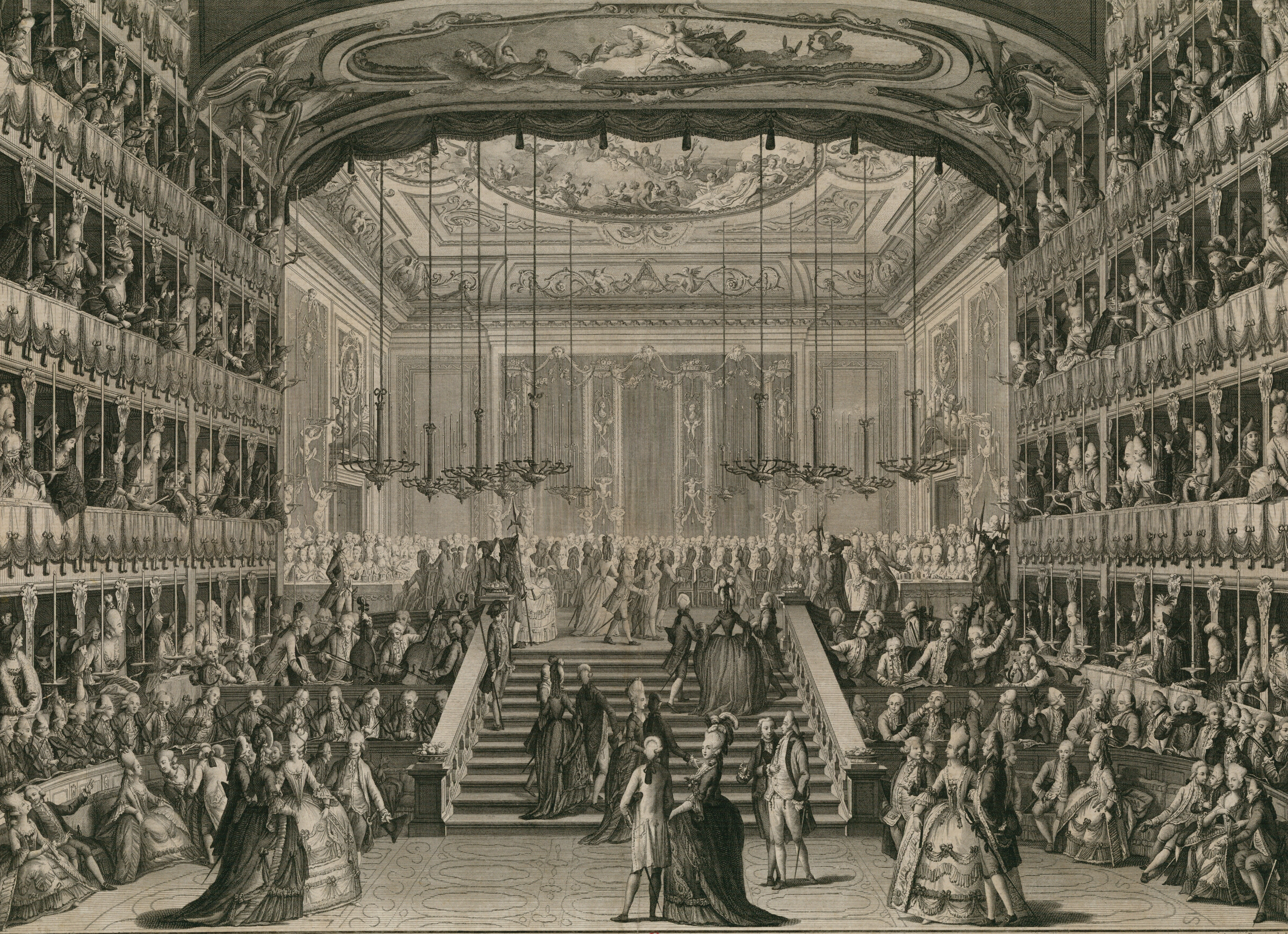 1782. Immago Spectaculi quod in Nobiliore Theatro de vico S. Benedicti, Magnis Russiae Ducibus Nicol