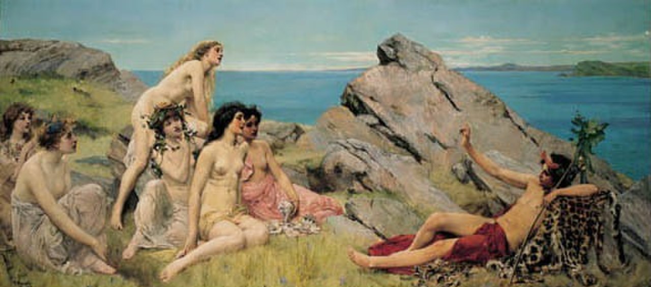 John_Reinhard_Weguelin_�_Bacchus_and_the_Choir_of_Nymphs_(1888)