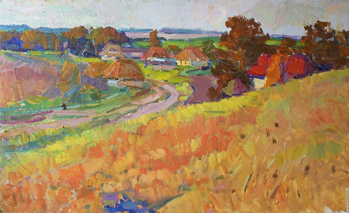 Rural-landscape.-1970s.-Oil-on-cardboard
