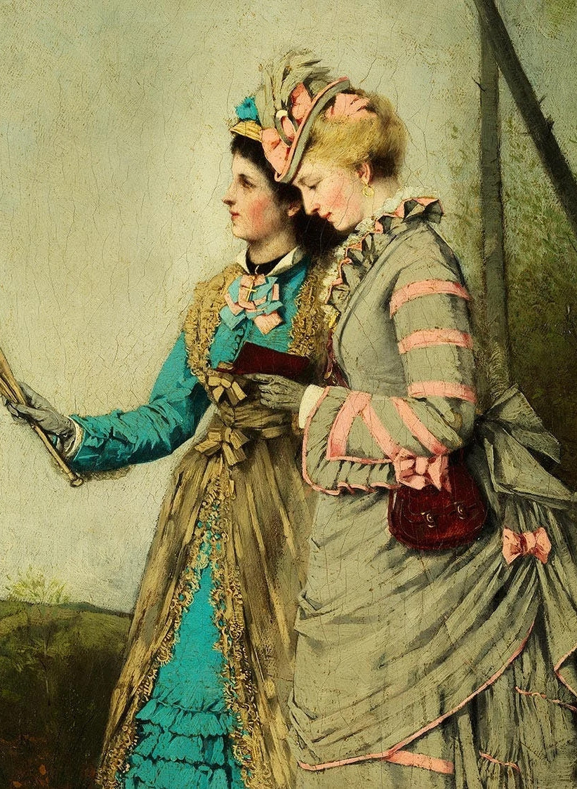 flanierende-damen-vor-landschaft