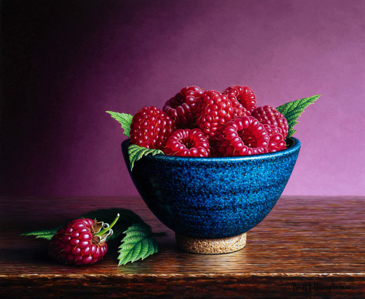 Brett-Humphries-Summer-Raspberries-oil-23-x-19-cm-small-paintings-artist-exhibitions-catto-gallery-L