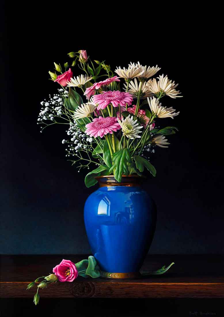 Brett-Humpries-Flowers-and-Blue-Vase-57x40cm-paintings-artist-fineart-art-London-galleries-Catto-Gal