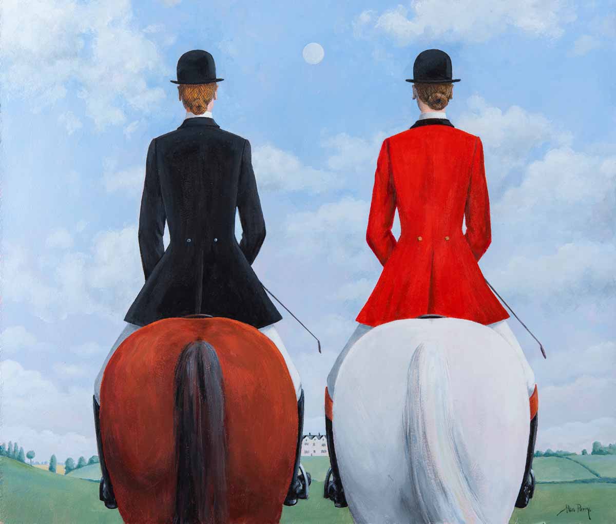 Alan-Parry-Red-and-Black-horse-riding-hunting-country-pursuits-figurative-painting-Catto-Gallery-Ham