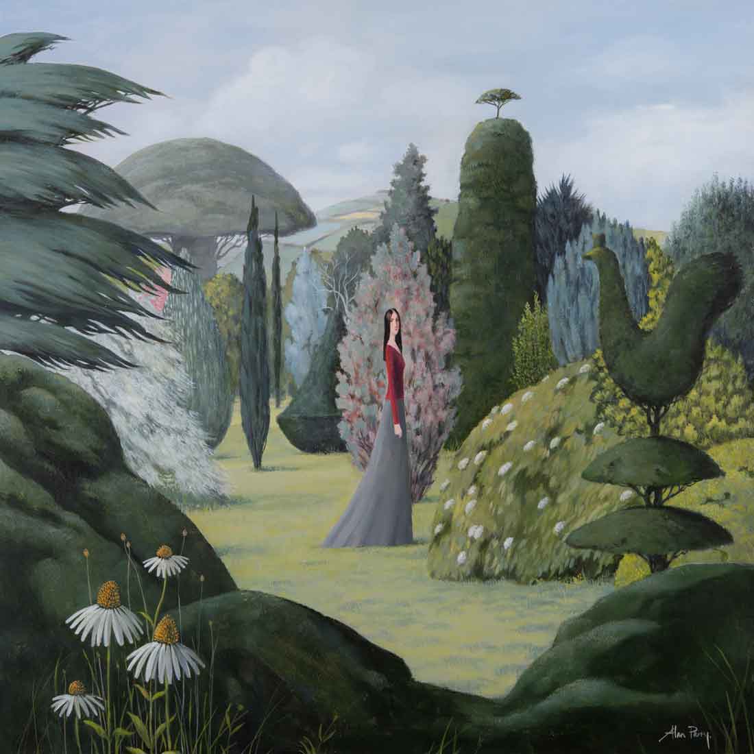 Alan-Parry-A-Quiet-Place-Contemporary-art-painting-garden-figurative-London-art-gallery