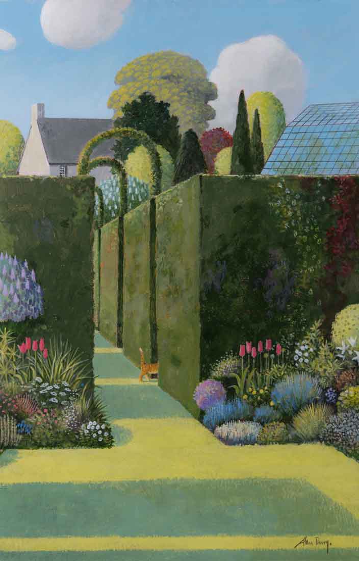 Alan-Parry-Garden-Room-painting-British-Illustrator-London-art-gallery