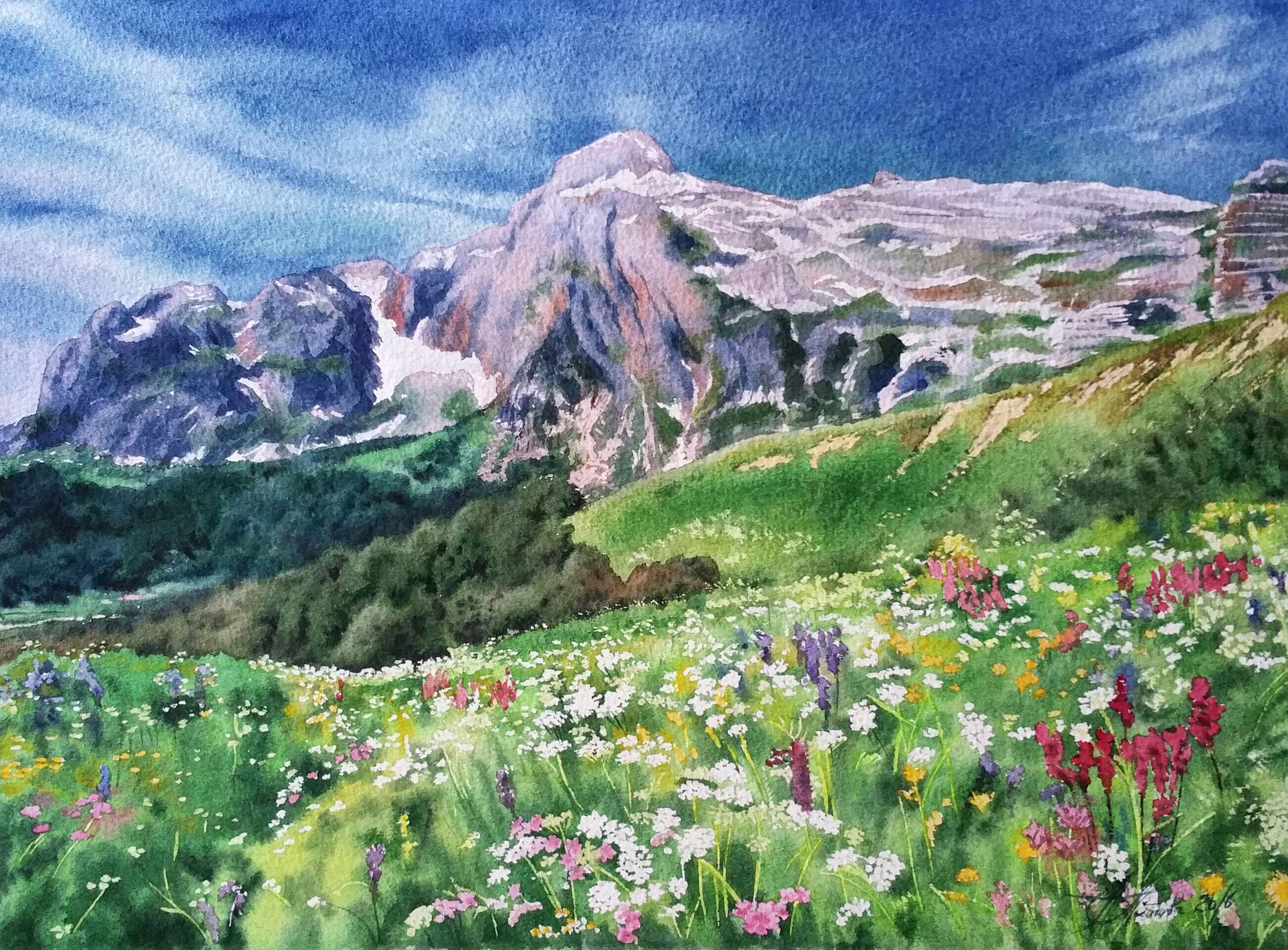 akvarel-leto-v-gorax