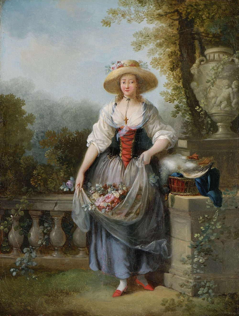 22 Пара. Цветочница в соломенной шляпе (Jolie Jardiniere au Chapeau de