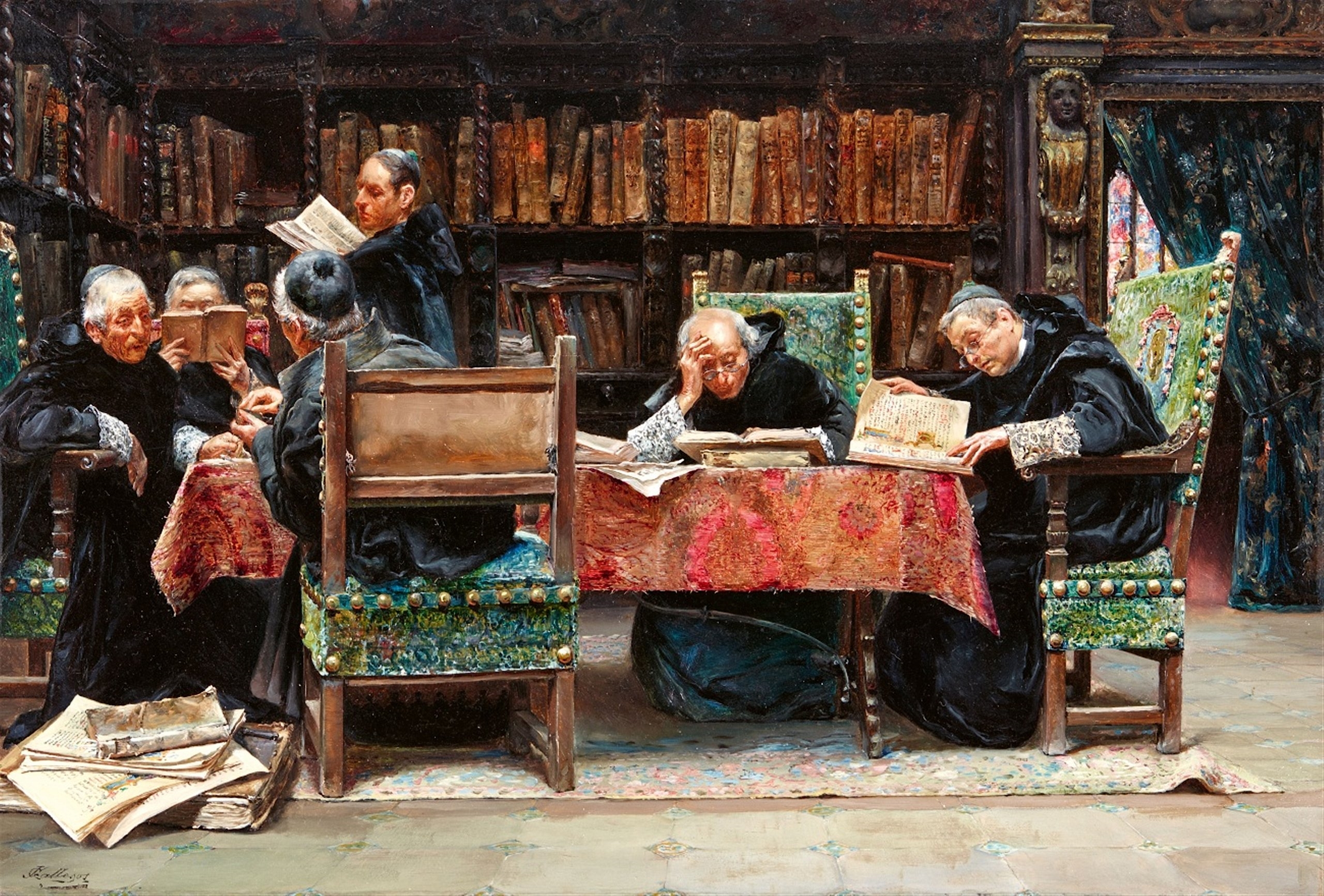 In the library