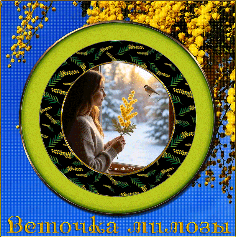 Коллаж от tane4ki 777 "Ветка мимозы"