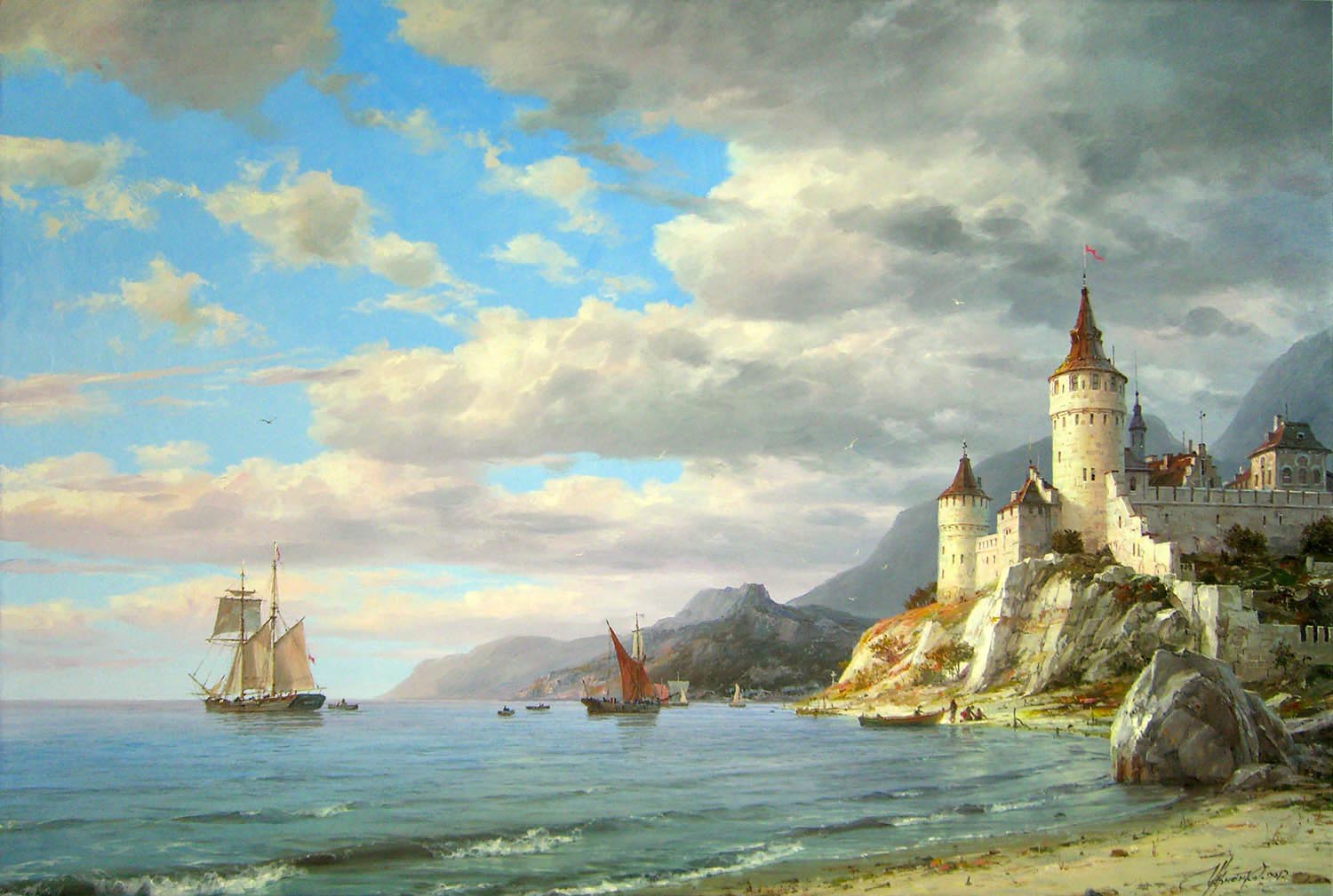 Chernenko-025-sea_ship_boat_castle_tower-b