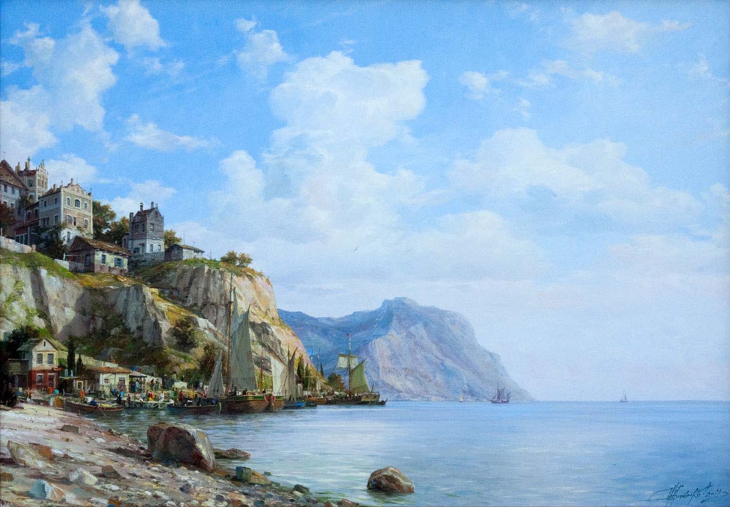 Chernenko-043-sea_ships_boat_mountain_town-b