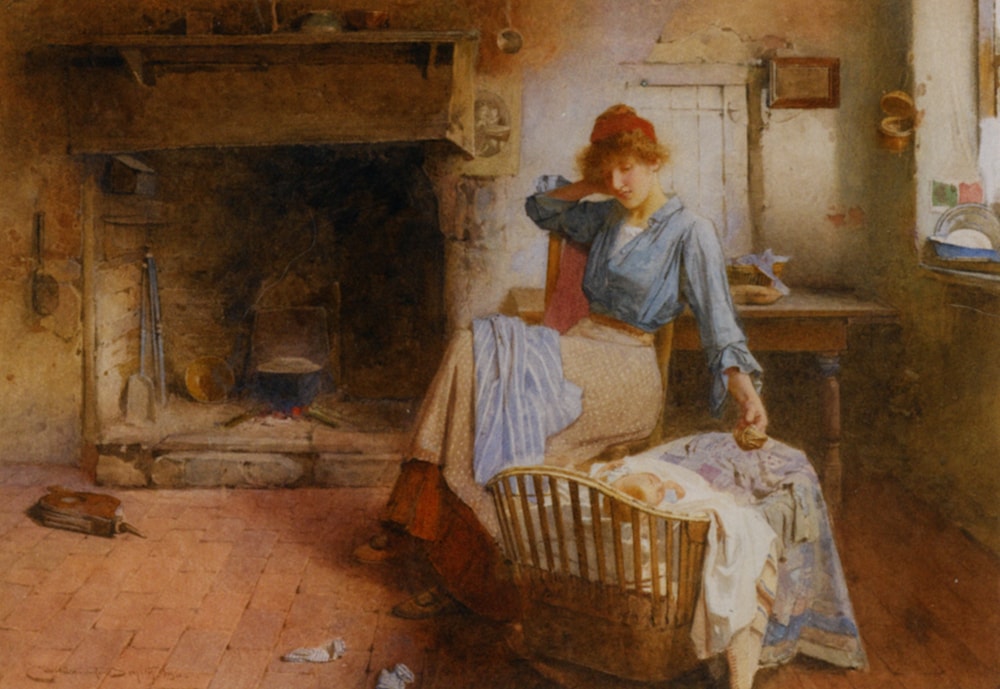 Smith_Carlton_Alfred_Playtime_1905_Watercolour_on_Canvas-huge
