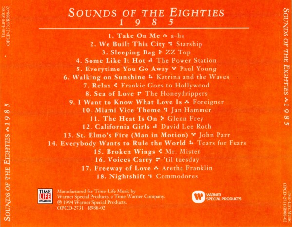 Time Life - Sounds of the Eighties - 1985 - Back