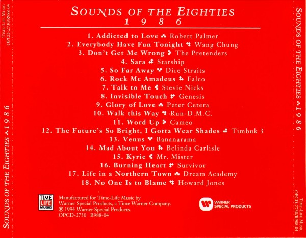 Time Life - Sounds of the Eighties - 1986 - Back