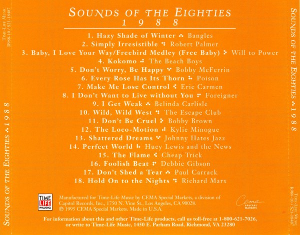 Time Life - Sounds of the Eighties - 1988 - Back