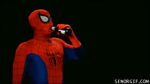 funnygifsspidermansdrinkingproblem