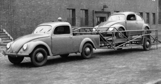 1946 VW Beetle Pickup f3q B&W