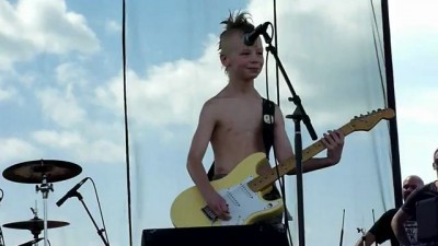Rock the Farm 2011 - 9 yr old Ryan Watson covering "Crazy Train" with his band Unavailable