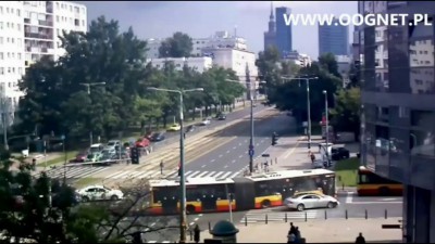 Столкновение автобусов в Варшаве