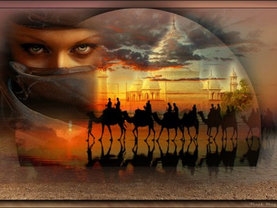 Арабская Ночь - Лишь Пустыня В Огнях. Муз.открытка