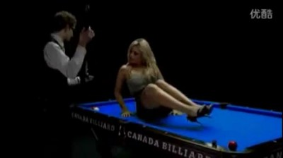 Guy Does Amazing Pool Trick Shots With Blonde Girl!