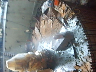 Резка стального ротора  алмазом на СШГЭС