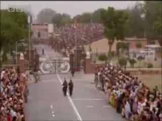 Michael Palin at the India-Pakistan border ceremony - BBC