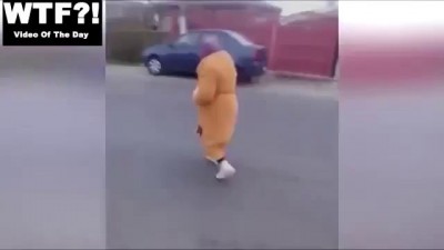 Drunk Romanian Youths Swinging Old Lady Around