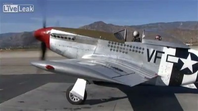 P-51 Mustang старт, взлёт, полёт