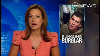 Bungling Burglar Gets Stuck