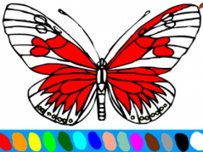 онлайн раскраска бабочка 6