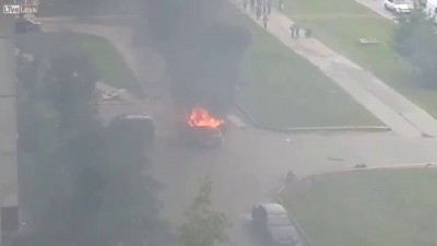 Взрыв авто во дворе