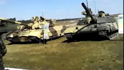 Украинские танки «Оплот» и «Булат» на полигоне «Десна». ВИДЕО