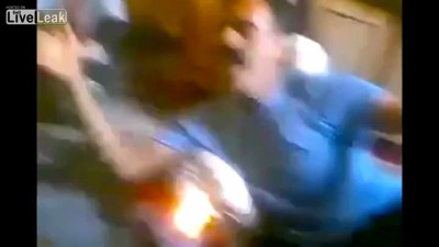 Iranian Kicks the crao out of his Wife for Interrupting Him