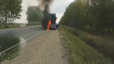 Сгорел заживо/ Страшная авария ДТП/Burned alive / A terrible accident