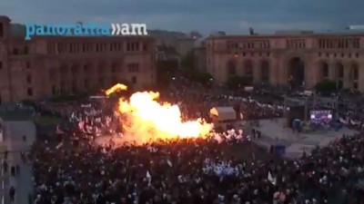 Взрыв газовых шаров в Ереване