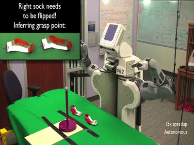 Робот складывает носки 