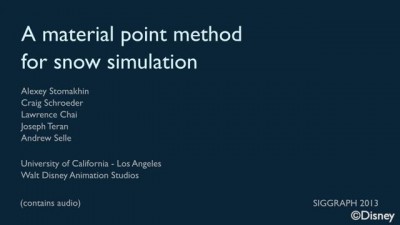 Disney's Frozen - A Material Point Method For Snow Simulation